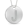 thumbnail image 1 of JewelersClub Accent White Diamond Initial Letter Pendant for Women | Customizable .925 Sterling Silver J Alphabet Monogram Necklaces for Girls |Capital Letters | Personalized Jewelry Gift for Her, 1 of 4