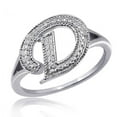 thumbnail image 1 of JewelersClub Accent White Diamond Initial Letter Ring for Women | Customizable Sterling Silver D Alphabet Monogram Ring for Girls | Cursive Script Capital Letters | Personalized Jewelry Gift for Her, 1 of 1