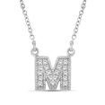 thumbnail image 1 of JewelersClub Accent White Diamond M Initial Sterling Silver Pendant, 1 of 5