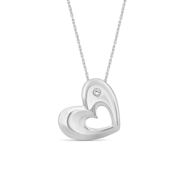 JewelersClub Accent White Diamond Sterling Silver Heart Pendant