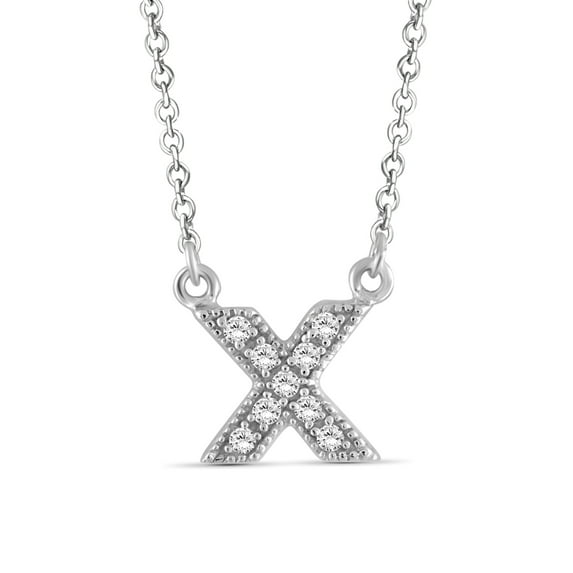 JewelersClub Accent White Diamond X Initial Sterling Silver Pendant