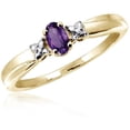 thumbnail image 1 of JewelersClub Amethyst Ring Birthstone Jewelry – 0.25 Carat Amethyst 14K Gold Plated Silver Ring Jewelry with White Diamond Accent – Gemstone Rings with Hypoallergenic 14K Gold Plated Silver Band, 1 of 1