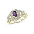 thumbnail image 1 of JewelersClub Amethyst Ring Birthstone Jewelry – 0.50 Carat Amethyst 14K Gold Plated Silver Ring Jewelry with White Diamond Accent – Gemstone Rings with Hypoallergenic 14K Gold Plated Silver Band, 1 of 4