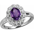 thumbnail image 1 of JewelersClub Amethyst Ring Birthstone Jewelry – 1.33 Carat Amethyst 0.925 Sterling Silver Ring Jewelry with White Diamond Accent– Gemstone Rings with Hypoallergenic 0.925 Sterling Silver, 1 of 1