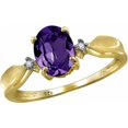 thumbnail image 1 of JewelersClub Amethyst Ring Birthstone Jewelry – 1.35 Carat Amethyst 14K Gold Plated Silver Ring Jewelry with White Diamond Accent – Gemstone Rings with Hypoallergenic 14K Gold Plated Silver Band, 1 of 1