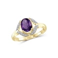 thumbnail image 1 of JewelersClub Amethyst Ring Birthstone Jewelry – 1.35 Carat Amethyst 14K Gold Plated Silver Ring Jewelry with White Diamond Accent – Gemstone Rings with Hypoallergenic 14K Gold Plated Silver Band, 1 of 4