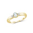 thumbnail image 1 of JewelersClub Aquamarine Ring Birthstone Jewelry – 0.20 Carat Aquamarine 14K Gold Plated Silver Ring Jewelry with White Diamond Accent – Gemstone Rings with Hypoallergenic 14K Gold Plated Silver Band, 1 of 4