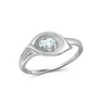 thumbnail image 1 of JewelersClub Aquamarine Ring Birthstone Jewelry – 0.25 Carat Aquamarine 0.925 Sterling Silver Ring Jewelry with White Diamond Accent – Gemstone Rings with Hypoallergenic 0.925 Sterling Silver Band, 1 of 4
