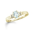 thumbnail image 1 of JewelersClub Aquamarine Ring Birthstone Jewelry – 0.50 Carat Aquamarine 14K Gold Plated Silver Ring Jewelry with White Diamond Accent – Gemstone Rings with Hypoallergenic 14K Gold Plated Silver Band, 1 of 4