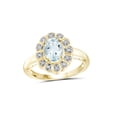 thumbnail image 1 of JewelersClub Aquamarine Ring Birthstone Jewelry – 1.15 Carat Aquamarine 14K Gold Plated Silver Ring Jewelry with White Diamond Accent – Gemstone Rings with Hypoallergenic 14K Gold Plated Silver Band, 1 of 4