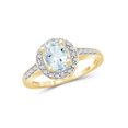 thumbnail image 1 of JewelersClub Aquamarine Ring Birthstone Jewelry – 1.15 Carat Aquamarine 14K Gold Plated Silver Ring Jewelry with White Diamond Accent – Gemstone Rings with Hypoallergenic 14K Gold Plated Silver Band, 1 of 4