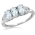 thumbnail image 1 of JewelersClub Aquamarine Ring Birthstone Jewelry – 1.33 Carat Aquamarine 0.925 Sterling Silver Ring Jewelry with White Diamond Accent – Gemstone Rings with Hypoallergenic 0.925 Sterling Silver Band, 1 of 2