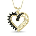 thumbnail image 1 of JewelersClub Black Diamond Accent 14K Gold Over Silver Mother Heart Pendant, 18", 1 of 4