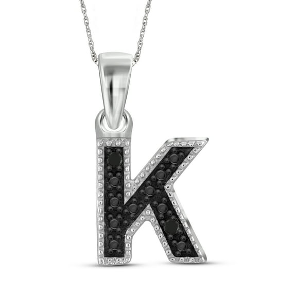 JewelersClub Black Diamond Accent Sterling Silver A TO Z Initial Pendant, 18"