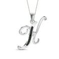 thumbnail image 1 of JewelersClub Black Diamond Accent Sterling Silver A TO Z Initial Pendant, 18", 1 of 4