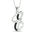 thumbnail image 1 of JewelersClub Black Diamond Accent Sterling Silver A TO Z Initial Pendant, 18", 1 of 4