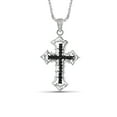 thumbnail image 1 of JewelersClub Black Diamond Accent Sterling Silver Cross Pendant, 18", 1 of 3
