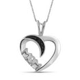 thumbnail image 1 of JewelersClub Black Diamond Accent Sterling Silver Heart Pendant, 18", 1 of 4