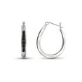 thumbnail image 1 of JewelersClub Black Diamond Earrings Women – 1/2-Carat Black Diamonds Sterling Silver Hoop Earrings – Hypoallergenic Hoop Earrings – Hoop Earrings Diamond Hoops – Black Hoop Earrings for Women, 1 of 3
