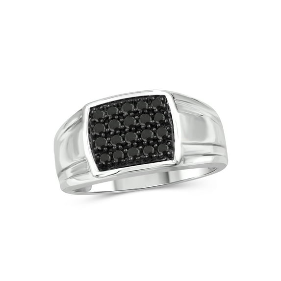 JewelersClub Black Diamond Rings for Men – 0.50 CTW Genuine Black Diamond Ring for Men – Hypoallergenic Sterling Silver Ring Men – Real Diamond Mens Rings Statement Ring – Luxurious Gifts for Him