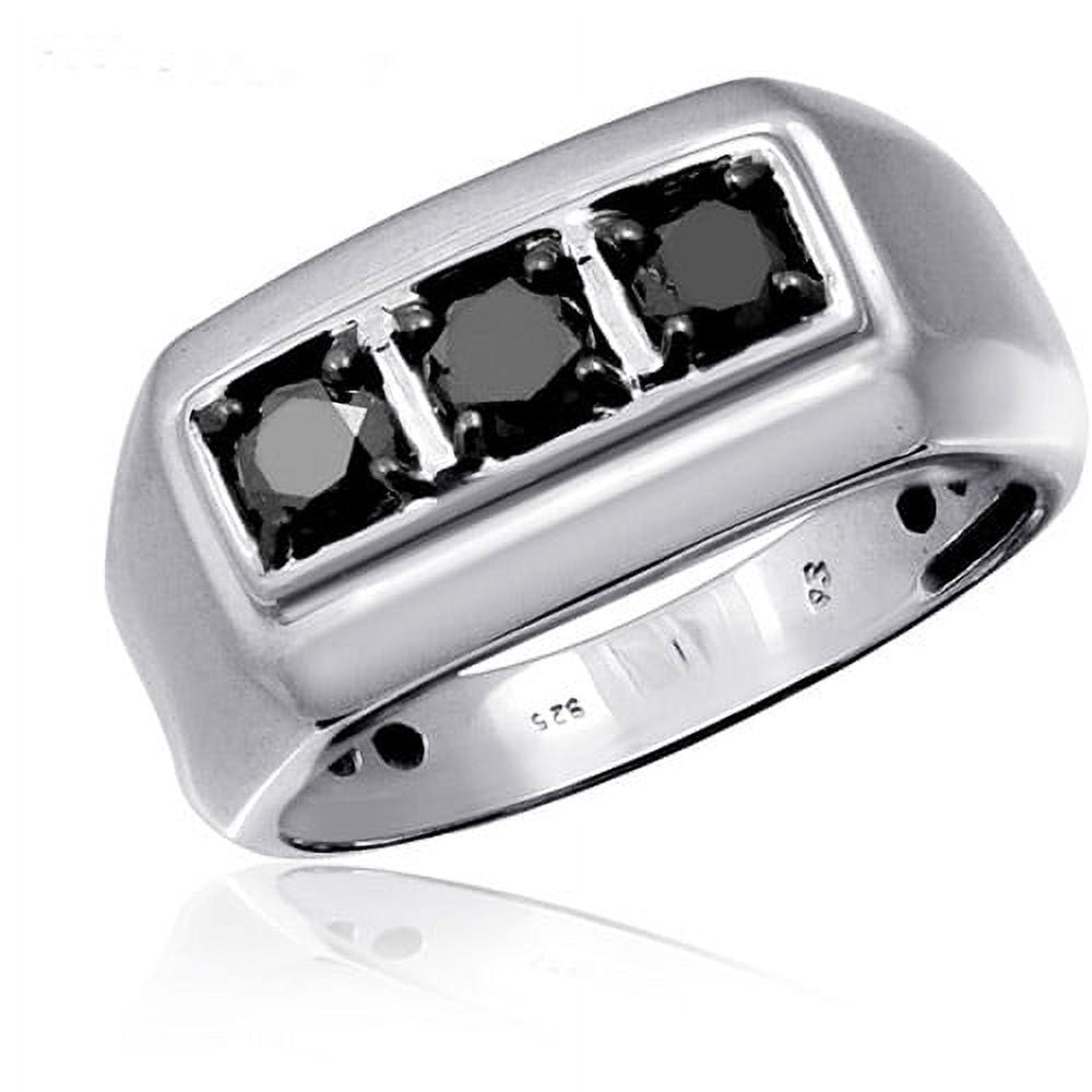 JewelersClub 0.925 Sterling Silver Hypoallergenic 1.00 CTW Genuine Black Diamond Ring