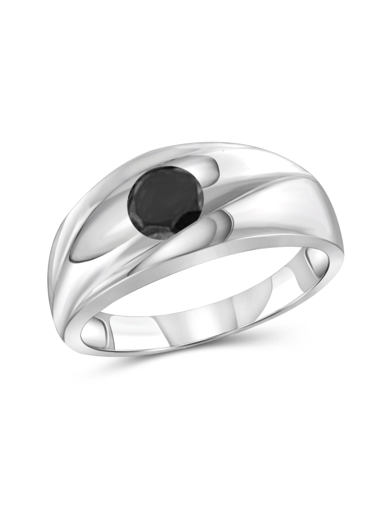 JewelersClub Black Diamond Rings for Men – 1.00 CTW Genuine Black Diamond Ring for Men – Hypoallergenic 0.925 Sterling Silver Ring Men –Real Diamond Mens Rings Statement Ring – Luxurious Gifts for Him