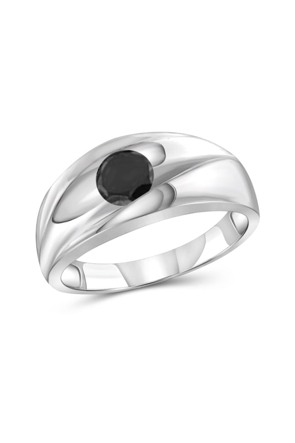 Black Diamond Rings for Men – 1.00 CTW Genuine Black Diamond Ring for Men – Hypoallergenic 0.925 Sterling Silver Ring Men –Real Diamond Mens Rings Statement Ring – Luxurious Gifts for Him