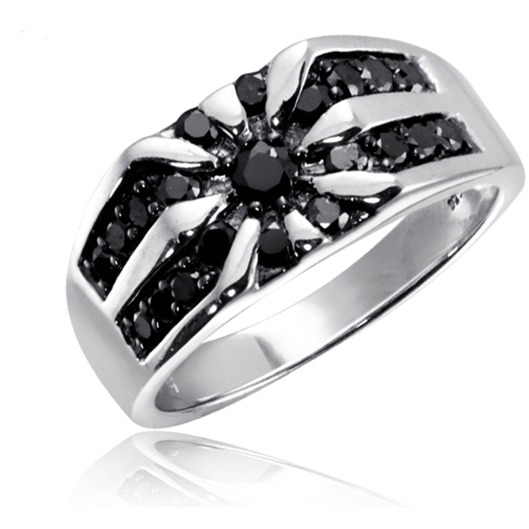 JewelersClub Black Diamond Rings for Men – 1.00 CTW Genuine Black ...