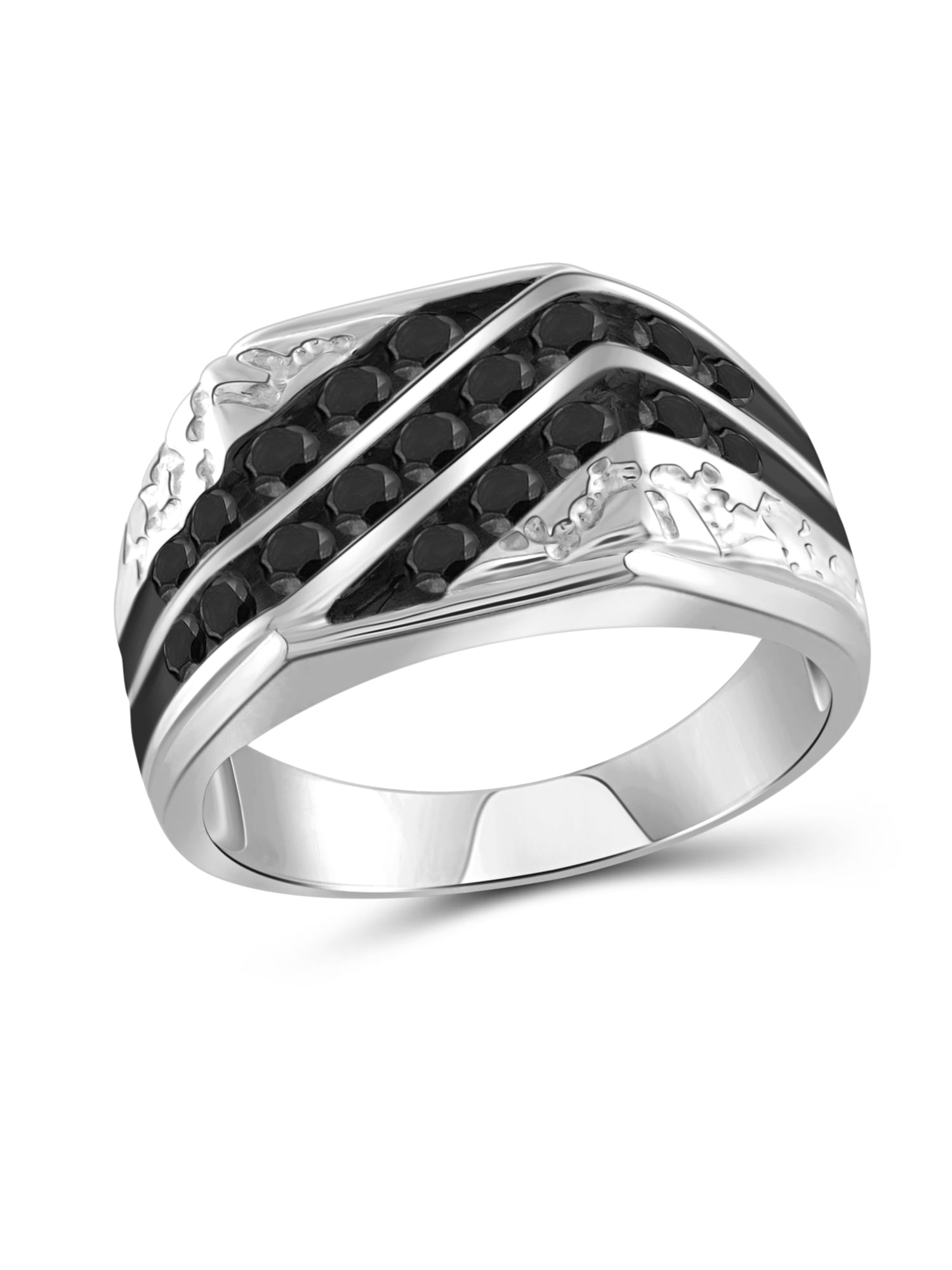 Men's Three Stone Black Diamond Celtic Wedding Band Ring