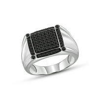 JewelersClub Black Diamond Rings for Men – 1.00 CTW Genuine Black Diamond Ring for Men – Hypoallergenic 0.925 Sterling Silver Ring Men – Diamond Mens Rings Statement Ring – Luxurious Gifts for Him