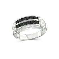 JewelersClub Black Diamond Rings for Men – 1.00 CTW Genuine Black Diamond Ring for Men – Hypoallergenic 0.925 Sterling Silver Ring Men – Diamond Mens Rings Statement Ring – Luxurious Gifts for Him