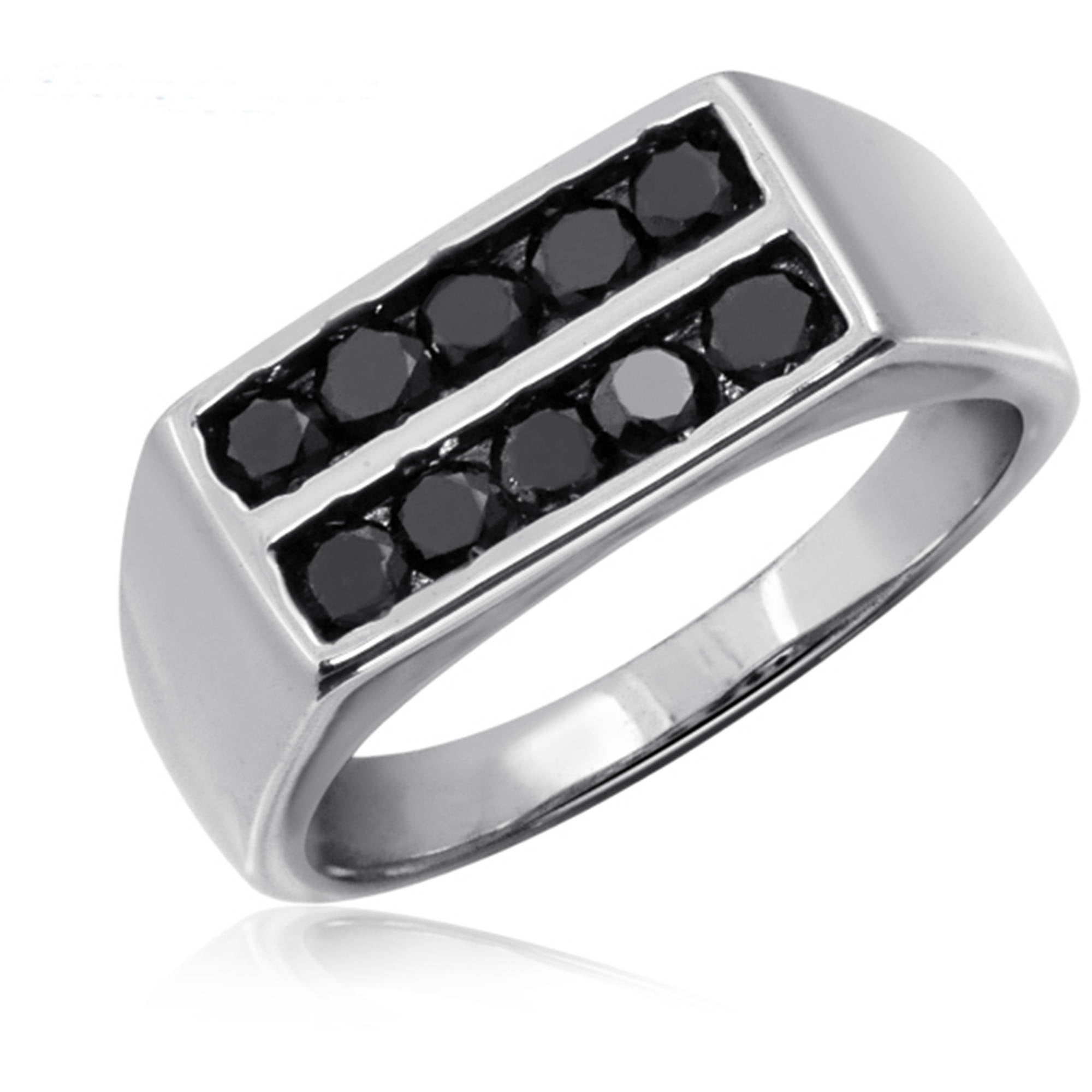Sterling Silver Mens Black Diamond Ring Sterling Silver Mens Black Diamond Ring