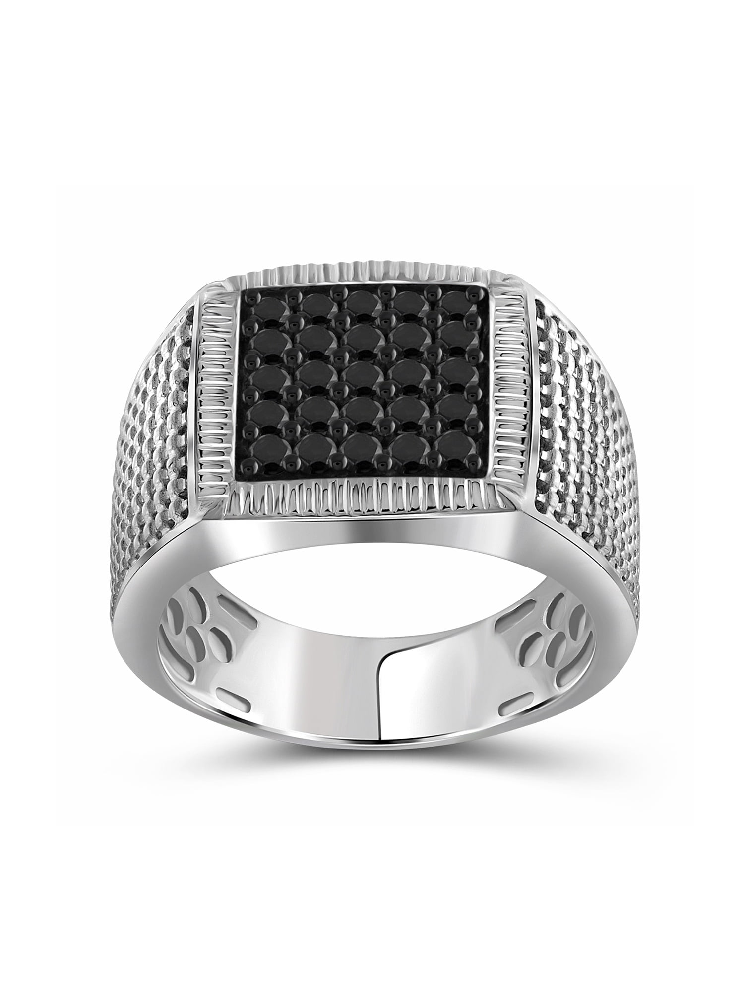 JewelersClub Black Diamond Rings for Men – 1CTTW Genuine Black Diamond Ring for Men – Hypoallergenic Sterling Silver Ring Men – Real Diamond Mens Rings Fashion Statement Ring – Luxurious Gifts for Him