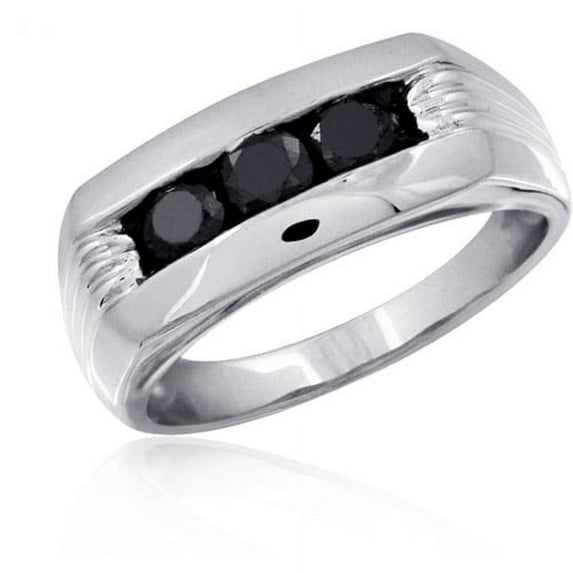 JewelersClub Black Diamond Rings for Men – 1CTTW Genuine Black Diamond Ring for Men – Hypoallergenic Sterling Silver Ring Men – Real Diamond Mens Rings Fashion Statement Ring – Luxurious Gifts for Him