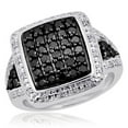 thumbnail image 1 of JewelersClub Black & White Diamond Rings for Men – 1.00 CTW Genuine Black & White Diamond Ring – Hypoallergenic Sterling Silver Ring Men – Diamond Mens Rings Statement Ring – Luxurious Gifts for Him, 1 of 1