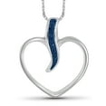 thumbnail image 1 of JewelersClub Blue Diamond Accent Sterling Silver Heart Pendant, 18", 1 of 4