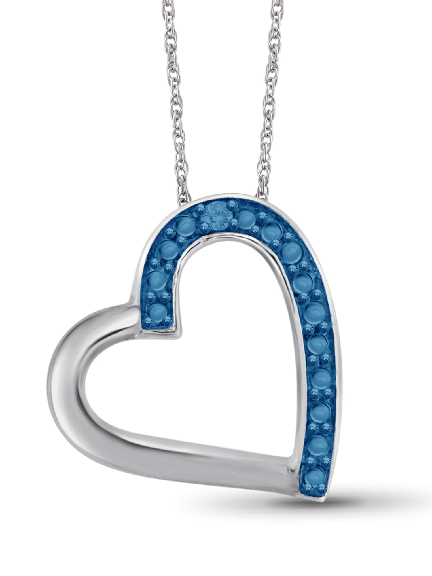 JewelersClub Blue Diamond Accent Sterling Silver Heart Pendant, 18"