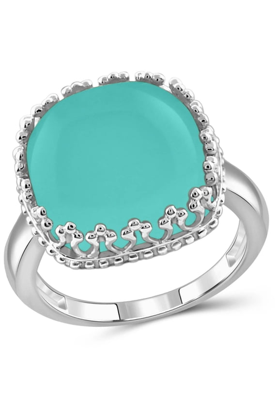 Chalcedony Ring Birthstone Jewelry – 10.75 Carat Chalcedony 0.925 Sterling Silver Ring Jewelry – Gemstone Rings with Hypoallergenic 0.925 Sterling Silver Band