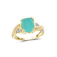 thumbnail image 1 of JewelersClub Chalcedony Ring Birthstone Jewelry – 2.75 Carat Chalcedony 14K Gold Plated Silver Ring Jewelry with White Diamond Accent – Gemstone Rings with Hypoallergenic 14K Gold Plated Silver Band, 1 of 4