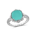 thumbnail image 1 of JewelersClub Chalcedony Ring Birthstone Jewelry – 4.50 Carat Chalcedony 0.925 Sterling Silver Ring Jewelry with White Diamond Accent – Gemstone Rings with Hypoallergenic 0.925 Sterling Silver Band, 1 of 4