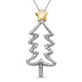 thumbnail image 1 of JewelersClub Christmas Tree Necklace Diamond Necklace for Women – Genuine White Diamond, Two-Tone Silver Necklace Christmas Tree – Christmas Gifts for Women – Silver Diamond Pendant Necklace for Women, 1 of 5