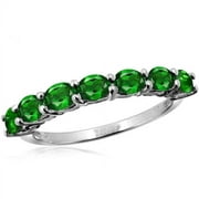 JewelersClub Chrome Diopside Ring – Stunning Sterling Silver Ring with 1.30 Carat T.G.W. Chrome Diopside - Elegant 7-Stone Ring Design - Hypoallergenic Sterling Silver