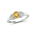 thumbnail image 1 of JewelersClub Citrine Ring Birthstone Jewelry – 0.45 Carat Citrine 0.925 Sterling Silver Ring Jewelry with White Diamond Accent – Gemstone Rings with Hypoallergenic 0.925 Sterling Silver Band, 1 of 4