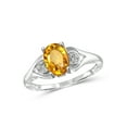 thumbnail image 1 of JewelersClub Citrine Ring Birthstone Jewelry – 1.10 Carat Citrine 0.925 Sterling Silver Ring Jewelry with White Diamond Accent – Gemstone Rings with Hypoallergenic 0.925 Sterling Silver Band, 1 of 4