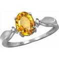 thumbnail image 1 of JewelersClub Citrine Ring Birthstone Jewelry – 1.10 Carat Citrine 0.925 Sterling Silver Ring Jewelry with White Diamond Accent – Gemstone Rings with Hypoallergenic 0.925 Sterling Silver Band, 1 of 1