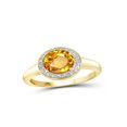 thumbnail image 1 of JewelersClub Citrine Ring Birthstone Jewelry – 1.10 Carat Citrine 14K Gold Plated Silver Ring Jewelry with White Diamond Accent – Gemstone Rings with Hypoallergenic 14K Gold Plated Silver Band, 1 of 4