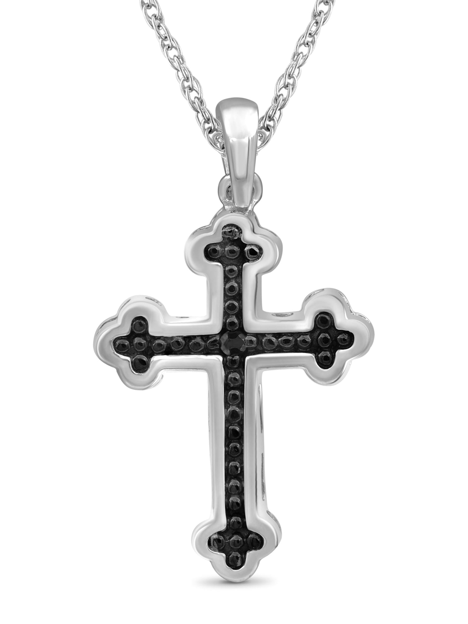 JewelersClub Diamond Cross Pendant Necklace for Women | Sterling Silver