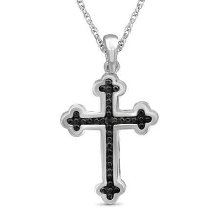 JewelersClub Diamond Cross Pendant Necklace for Women | Sterling Silver