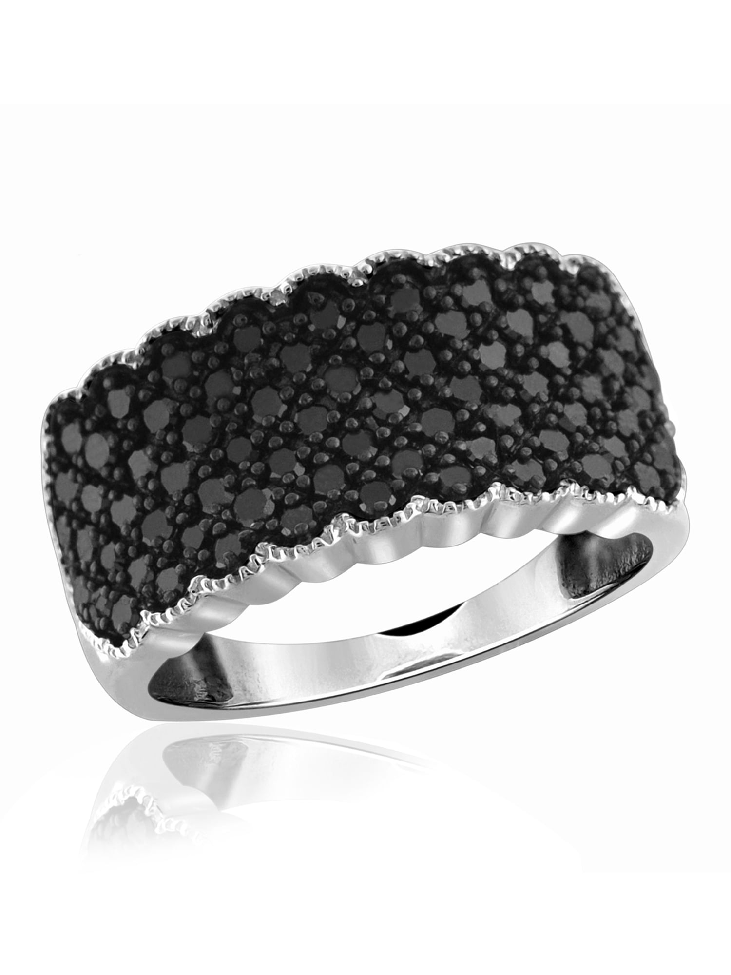 JewelersClub Diamond Rings for Women – 1.00 Carat Black Diamond Ring Jewelry– Sterling Silver Bands for Women –– Ring by JewelersClub