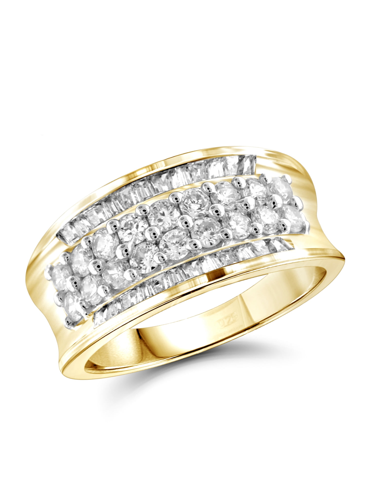 JewelersClub Diamond Rings for Women – 1.00 Carat White Diamond Ring Jewelry– 14K Gold Plated SIlver Bands for Women –– Ring by JewelersClub